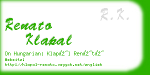 renato klapal business card